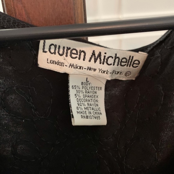 Ladies black, silver and white embroidered top - Picture 2 of 3